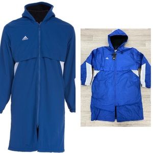 Brand NEW with tags- Adidas UNISEX  fleece lined swim parka XS Blue & White